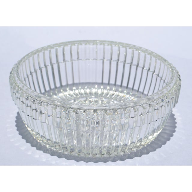 1960s Waterford Crystal Cut Glass Bowl Intricate Vertical and Radial Patterns Boho Chic For Sale - Image 11 of 14