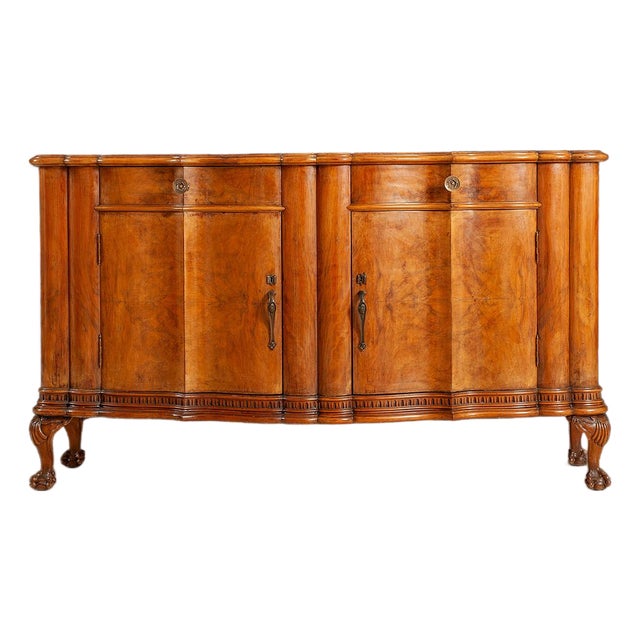 1960s (One of a Kind) Original Restored Italian Antique Serpentine Buffet For Sale