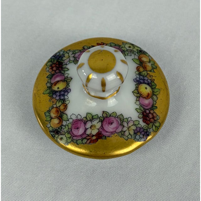 Mid 20th Century Victorian Royal Schwarzburg German Porcelain Teapot With Hand-Painted Fruit & Gilt Accents For Sale - Image 10 of 12