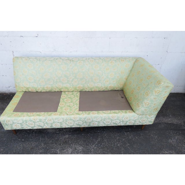 Green Mid Century Modern Sectional Two Part Long Couch Sofa 5793 For Sale - Image 8 of 12