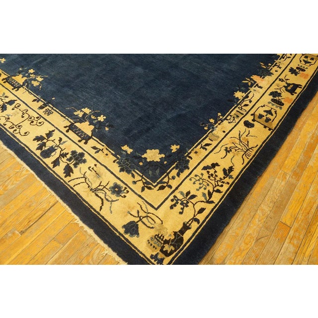 Navy Blue Early 20th Century Chinese Peking Carpet For Sale - Image 8 of 9