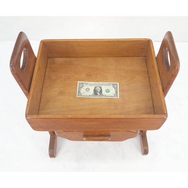 Brown Unusual Solid Colonial Maple Gallery Top Side End Table One Drawer MINT For Sale - Image 8 of 16