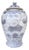 Unique Cornflower Blue-and-Gray Pottery Baluster Jar For Sale