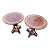French Greek Key Round Side Tables, Brass, Burlwood, Set of 2 For Sale