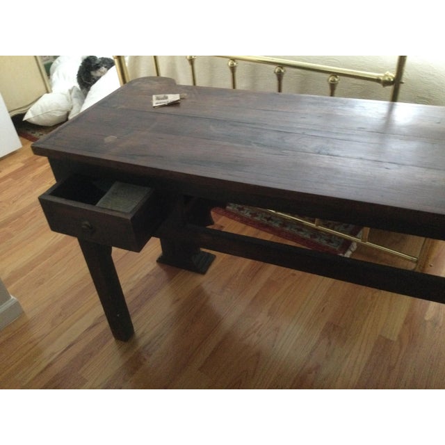 Wood Wood Console Table With Hand Carved Designs For Sale - Image 7 of 13