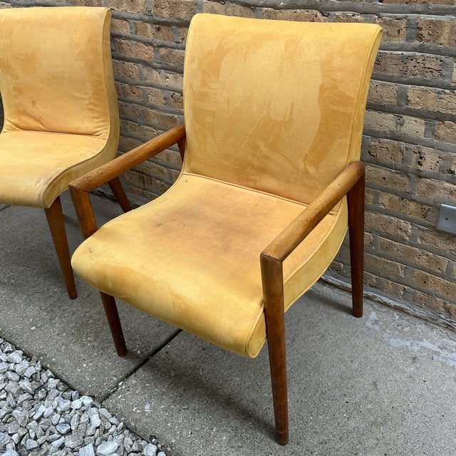 Set of four Art Deco dining chairs in the manner of Russel Wright, embodying the essence of mid-century modern elegance....