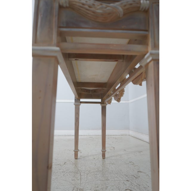 Italian Neoclassical Travertine Granite Top Console Table For Sale - Image 14 of 14