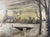 A charming late 19th-century antique American school winter scene painting depicting a rural farmstead blanketed in thick...