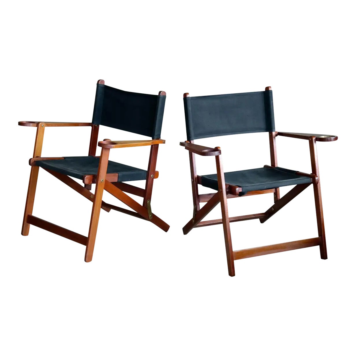 Pair of Danish Midcentury Folding Deck Chairs in Solid Teak Chairish