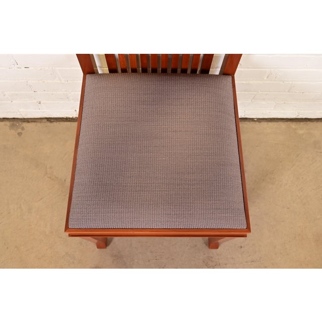 Wood Frank Lloyd Wright for Cassina Arts & Crafts Cherry Wood Dining Chairs, Set of Four For Sale - Image 7 of 14