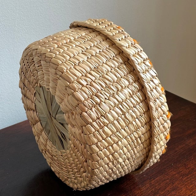 Mid-20th Century Handwoven Rattan Decorative Box For Sale - Image 10 of 12