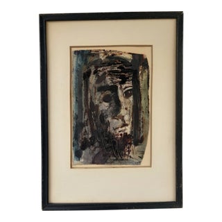 Mid-Century Portrait Oil Painting For Sale