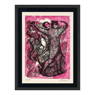 David Alfaro Siqueiros, El Amante, Rare Hand Signed Lithograph, Edition of 100, Framed, 1969 For Sale