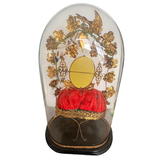 Late 19th Century 19th-C.French Victorian Bridal Wedding Glass Cloche For Sale - Image 5 of 16