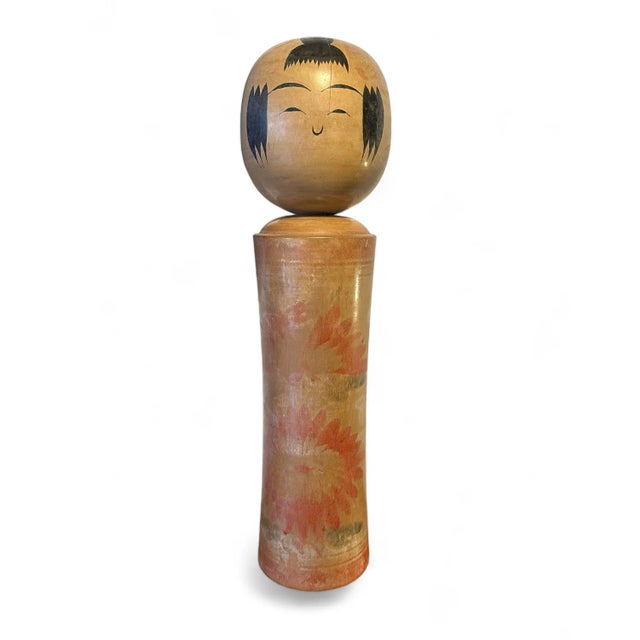 Wood Large Vintage Japanese Hand Carved Naruko Kokeshi Doll, 1950s For Sale - Image 7 of 7