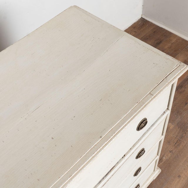 Mid 19th Century 19th Century White Swedish Pine Chest of Four Drawers For Sale - Image 5 of 15