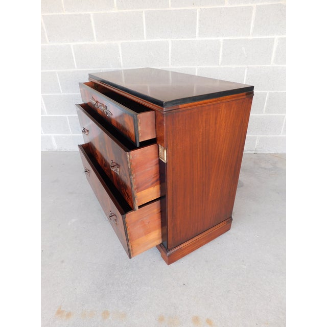 French Empire Style Figured Mahogany Commode by Landstrom Furniture Co. For Sale - Image 10 of 12