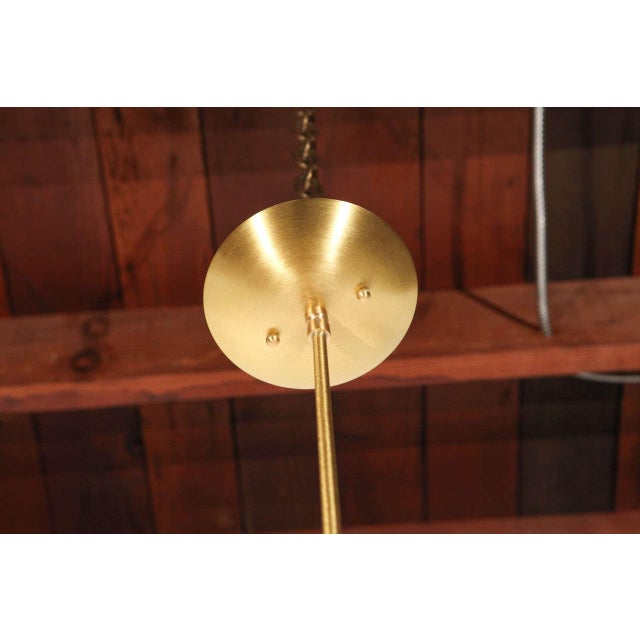 1950s Spun Satin Brass Aluminum Pendant For Sale - Image 4 of 6