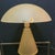 Table lamp in yellow frosted Murano glass and golden metal designed by VeArt in the seventies. The yellow frosted glass is...