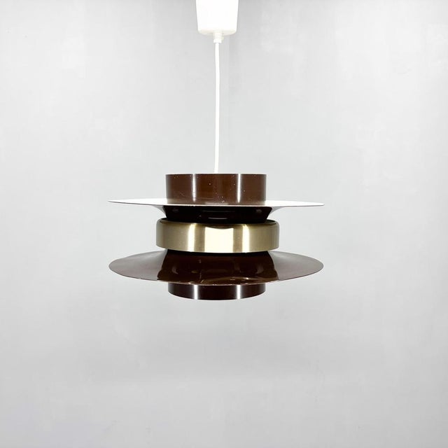 Space Age German Pendant Light in Metal, 1970s For Sale - Image 6 of 13