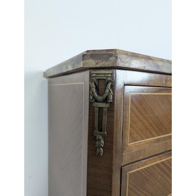 Small Transitional Wooden Chest of Drawers For Sale - Image 5 of 8