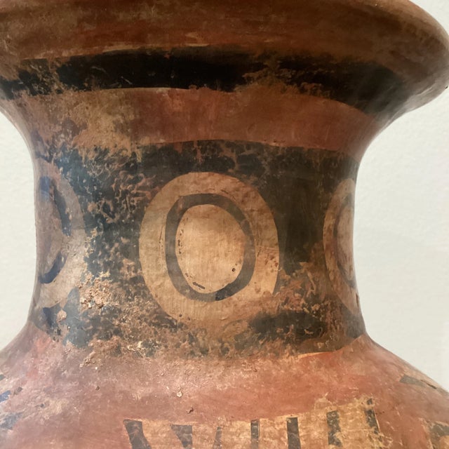 Antique Art Terracotta Polychrome Amphora Vessel For Sale - Image 9 of 13