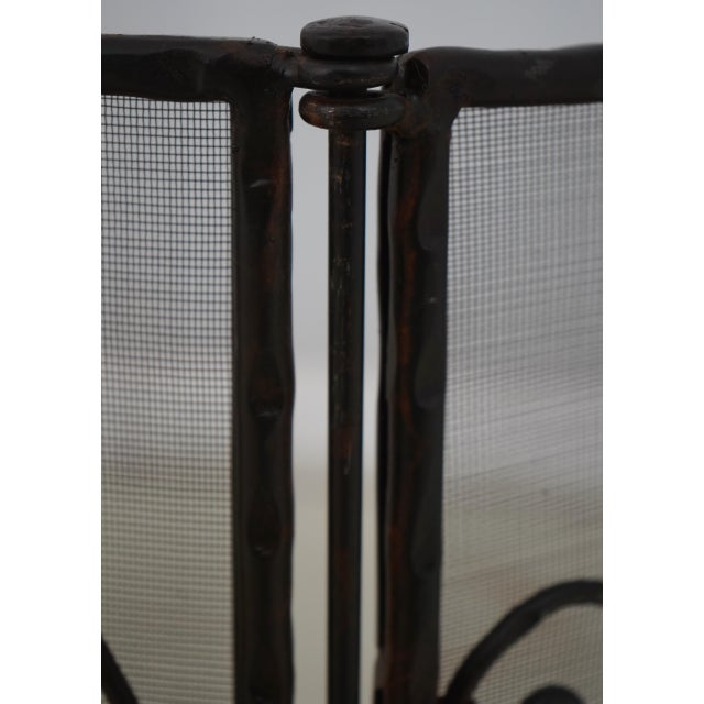 Jan Barboglio Quality Wrought Iron Trifold Fireplace Screen For Sale In Philadelphia - Image 6 of 12