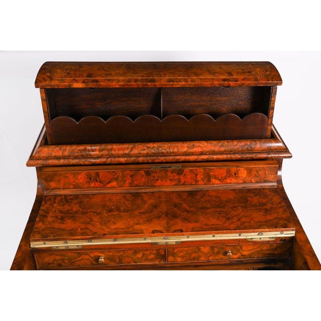Antique Victorian Burr Walnut and Inlaid Pop Up Davenport Desk, 19th Century For Sale - Image 5 of 18