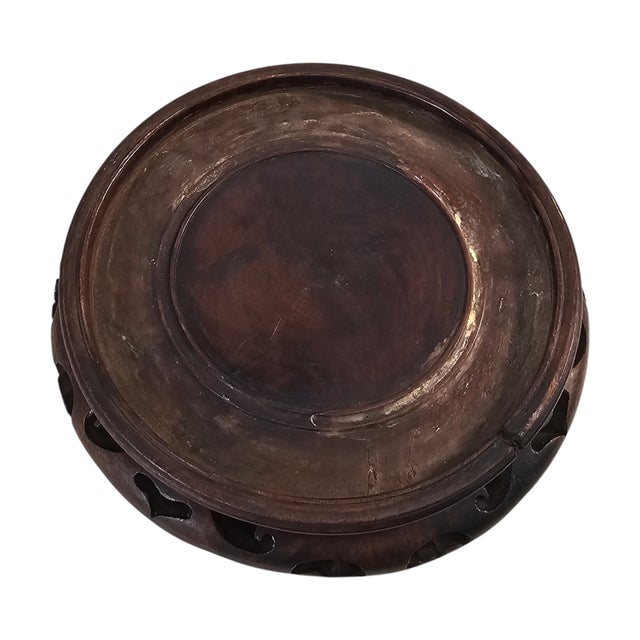Late Meiji Japanese Patinated Champlevé Jardinière With Crane & Turtle Motifs 9.75" For Sale - Image 12 of 13