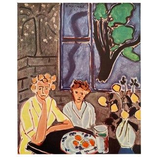 Henri Matisse Vintage 1958 Italian Fine Art Lithograph Print " Two Girls Before a Blue Window " 1947 For Sale