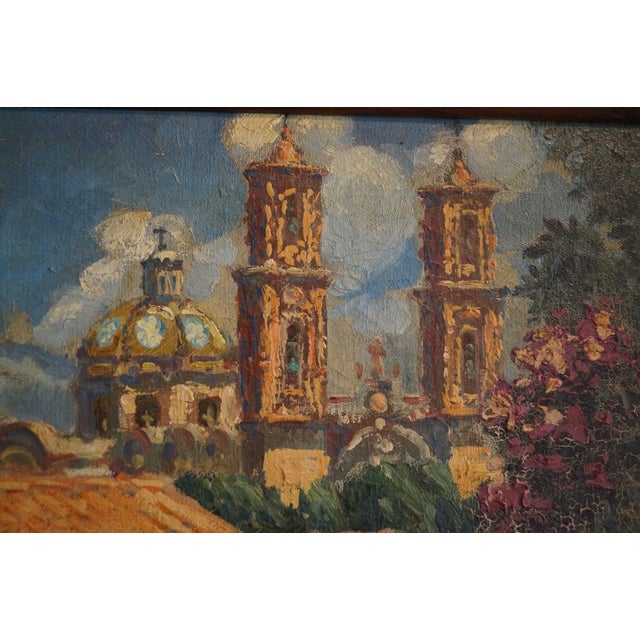 Blue Mid Century Fidel Figueroa Taxco Mexico Painting For Sale - Image 8 of 11
