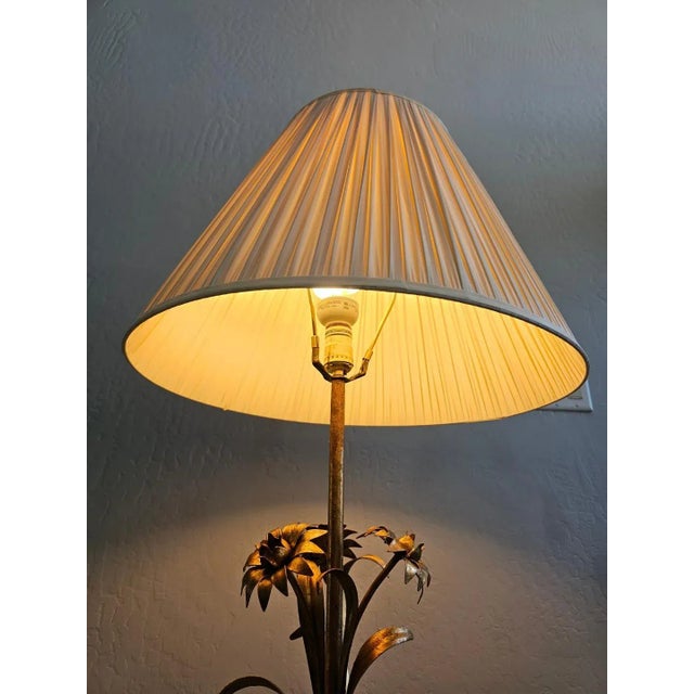 1960s 1960s Mid Century Hollywood Regency Gold Gild Floor Lamp For Sale - Image 5 of 18