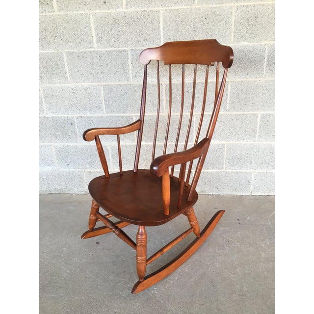 Nichols & Stone Solid Maple Boston Style Windsor Rocking Chair Chairish