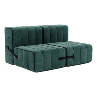Curt Modular Set - Flexible 2-Seater - Barcelona - Serpentine - V3347/39 (Green) by Ambivalenz, Set of 4 For Sale