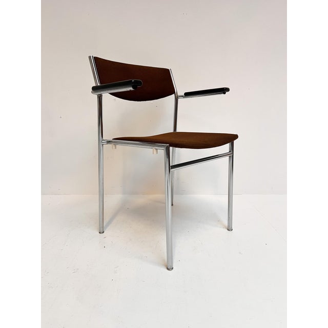 1970s Rust Brown Stackable Chairs by Gijs Van Der Sluis, 1970s, Set of 6 For Sale - Image 5 of 18