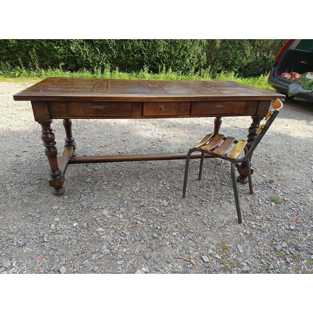 Beech Farmhouse Table, 1940s For Sale - Image 9 of 18