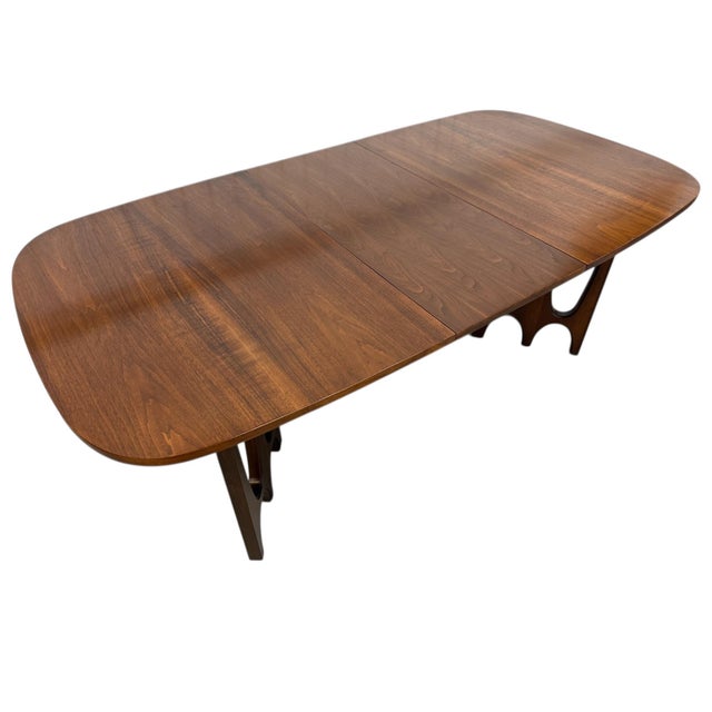 Brown Mid-Century Modern Broyhill Brasilia Walnut Dining Table For Sale - Image 8 of 13