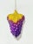 1980s Vintage Hand Blown Glass Grape Cluster Christmas Ornaments – Purple and Yellow – Set of 2 For Sale - Image 5 of 6