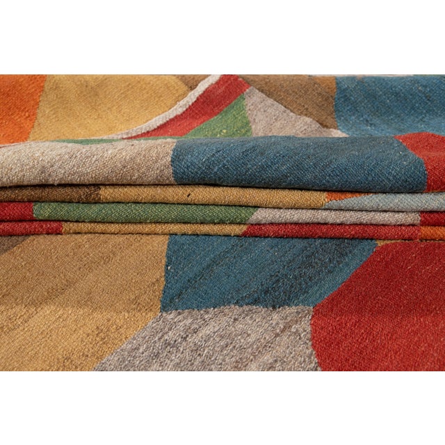 2010s 21st Century Modern Kilim Wool Rug For Sale - Image 5 of 13