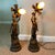 Beautiful set of 2 figural lamps, made between 1892 and 1915 in Paris, France. They're stamped "Fabrication Francaise...