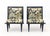 Pair of Tassinari and Chatel "Les Chimeres" Upholstered Lounge Chairs, with navy blue lacquered frames. 33.75" H x 25.5" W...