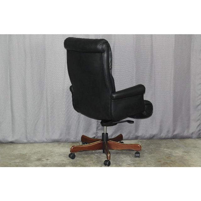Leathercraft Contract Black Leather Executive Office Desk Chair Chairish