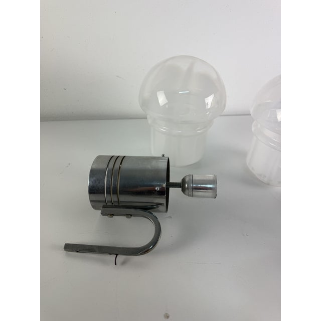 Mid-Century Modern Murano Glass and Metal Wall Lamps, 1960s, Set of 2 For Sale - Image 10 of 17