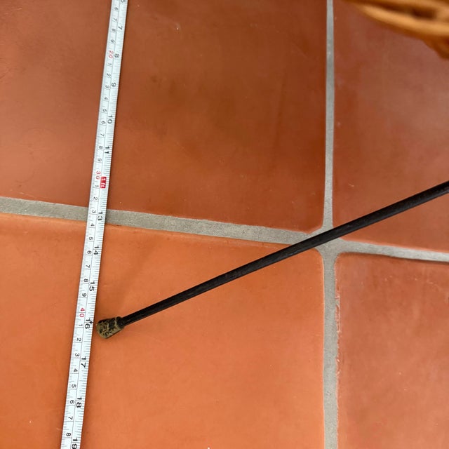 Mid Century Modern Wicker Rattan Iron Magazine Holder Vintage Italian MCM For Sale - Image 9 of 12