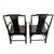 Matching pair of Ebony, Century furniture Raymond K Sobota armchairs. Sturdy, yoke backs, 22 x 23 x 39 1/2. Arm height 25...