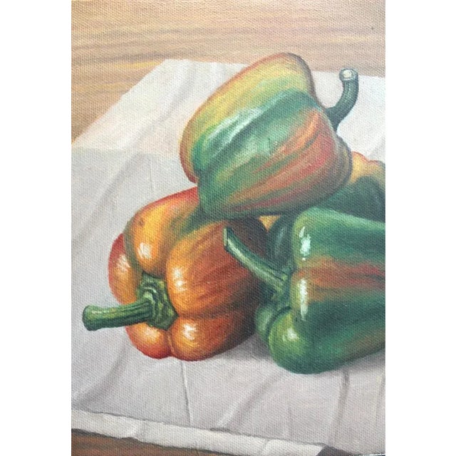 Contemporary Zbigniew Wozniak, Still Life with Peppers, 2000, Oil on Canvas For Sale - Image 3 of 4