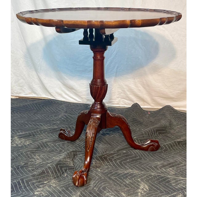 Late 20th Century L & J. G. Stickley Mahogany Pie Crust Tea Table With Flip Top For Sale - Image 18 of 18