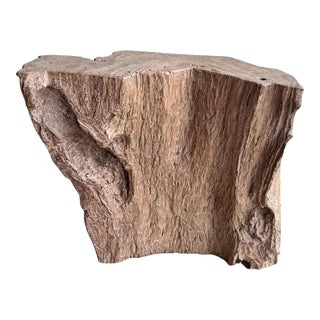 Late 20th Century Buried Teak Wood Pedestal From the Sumatran Rainforest, Modern Organic For Sale