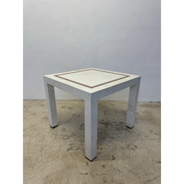 Maitland - Smith Maitland-Smith Tessellated Stone With Brass Inlay Game or Dining Table For Sale - Image 4 of 10