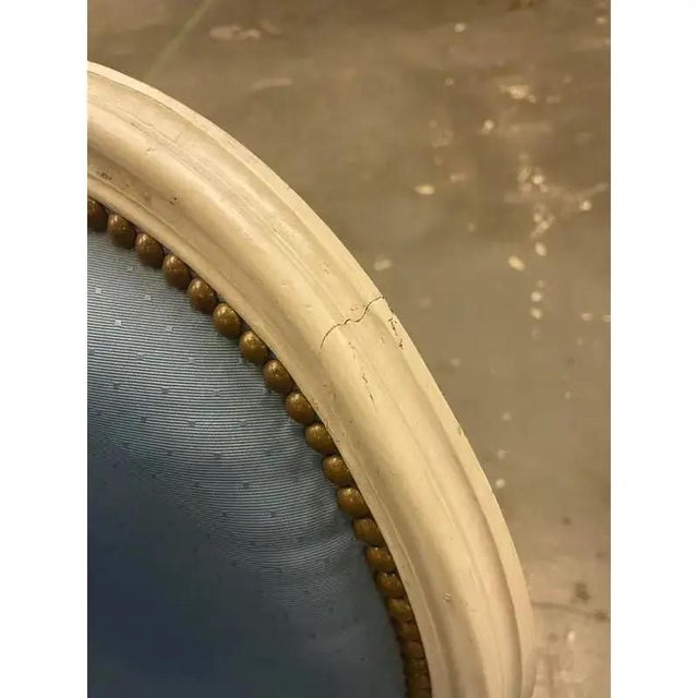 Wood 1920s Set of 6 Vintage Blue Louis XVI Dining Chairs For Sale - Image 7 of 8